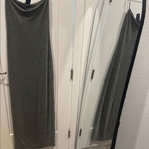 90’s Vintage Ralph Lauren Maxi Stretch Metallic Knit Dress